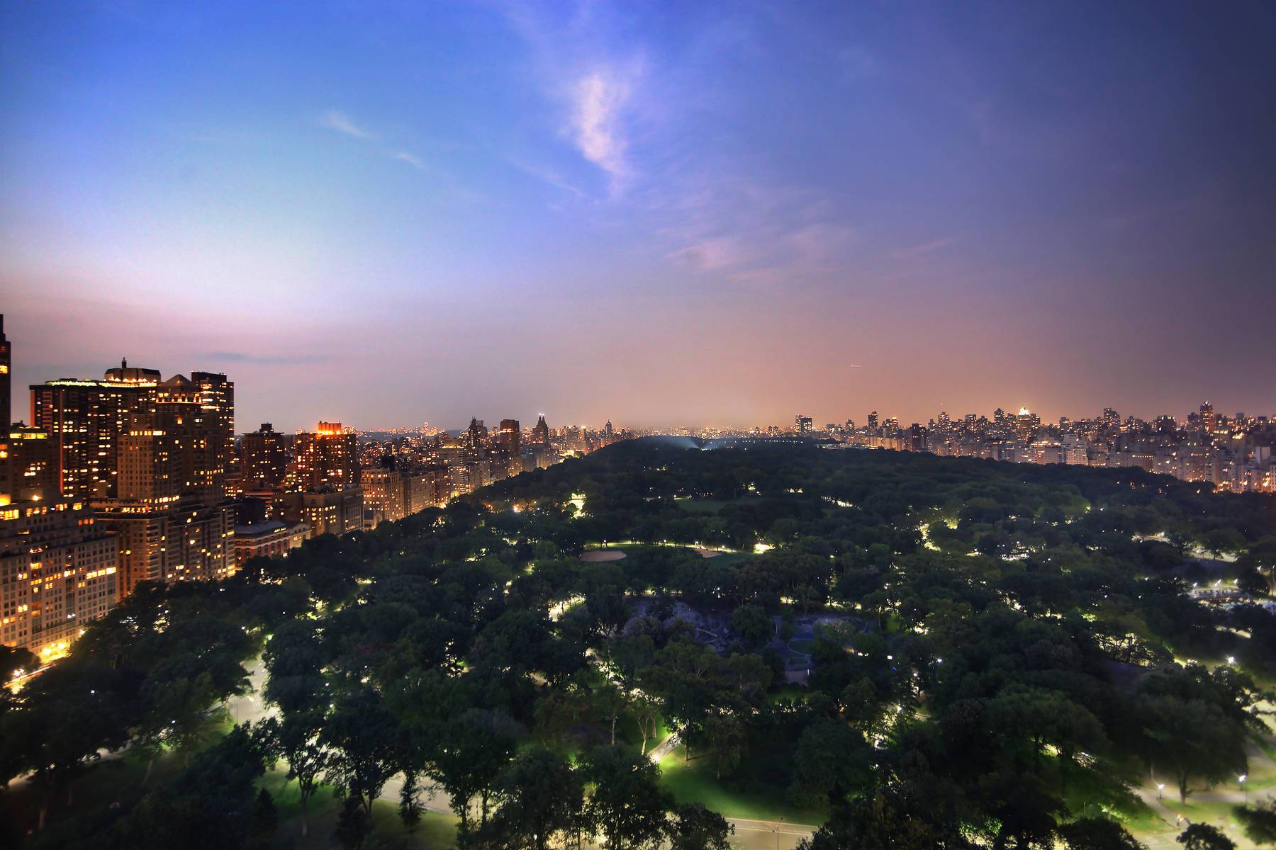 Central Park evening views at 210 Central Park South